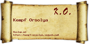Kempf Orsolya névjegykártya